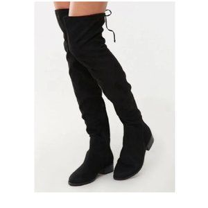 Forever 21 Knee High Black Boots (Size: 8)